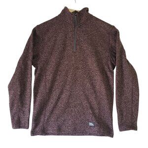 NWT Eddie Bauer Mens Brown 1/4 Zip Fleece Sweater Size S Hiking Outdoor Casual